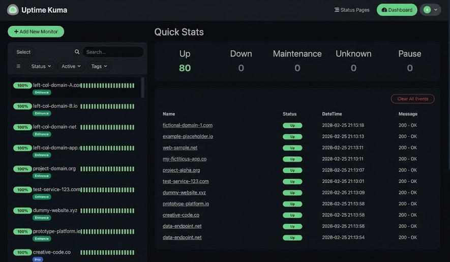 Kuma Uptime Screenshot